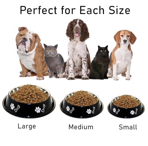 Image of PremiumAV Stainless Steel Dog Bowl 400 ML 1 No. Size - Anti-Skid Pet Bowl with Non-Slip Base for Puppies & Cats, Durable Food & Water Dish, Non-Toxic Easy Clean Silver Feeding Bowl, Small Pet Gift