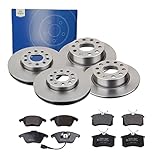 ATE 2 Bremsscheiben PowerDisc + Beläge VA + HA für Skoda Yeti 5L VW Golf 5 1K1