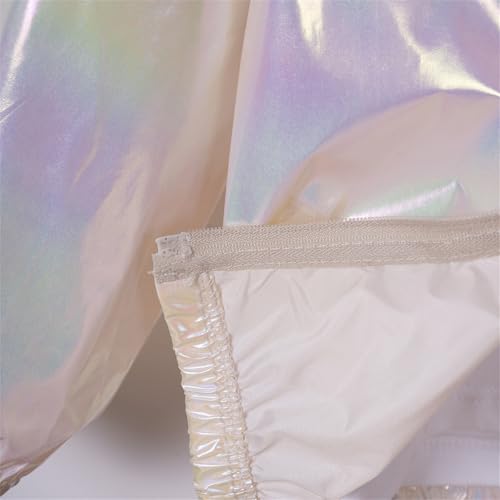 Girls Reflective Jacket Zip Up Shiny Hooded Windbreaker High Visibility Lightweight Running Cycling Coats3