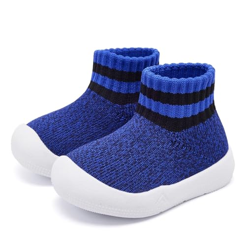 Image of Eashi Baby Boy Girl Non-Skid Indoor Infant Walking Shoes Breathable Warm Elastic Sock Shoes with Memory Sole Protect Toes Outdoor Sneakers