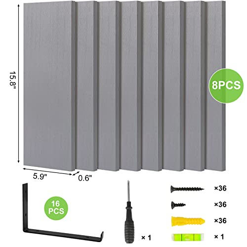 Fixwal Floating Shelves, Rustic Wood Wall Shelves Set Of 8, Farmhouse Wall Decor For Bedroom, Living Room, Kitchen And Bathroom (Gray) #TOP2