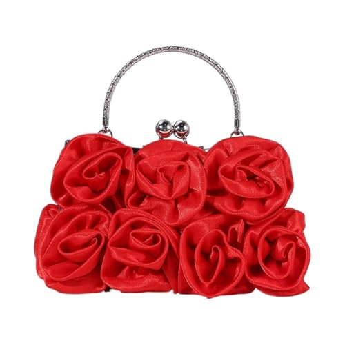 Sac de soirée à fleurs en satin haut de gamme avec serrure de fête chic