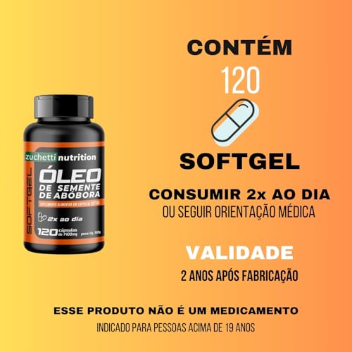 Oleo de Semente de Abóbora 120 Cápsulas 1400mg Softgel Suplemento alimentar