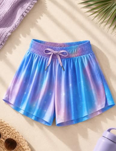 Image of 1 or 3 Pack Youth Girls Flowy Shorts with Spandex Liner & Pockets