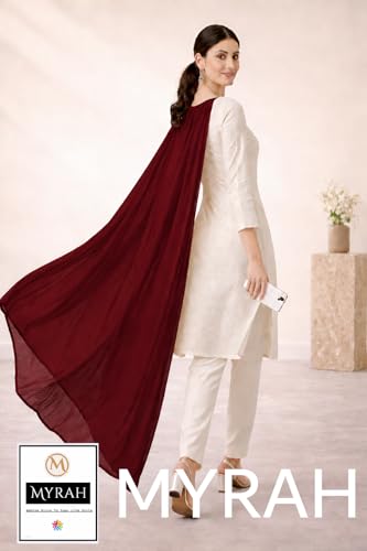Image of MYRAH Chiffon Solid Casual Daily Use Dupatta For Women's & Girls Length - 2.50 Meter