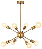 SineRise Sputnik Chandeliers Gold, 8 Lights Modern Lighting Fixture, Mid Century Farmhouse Pendant L