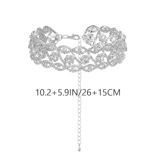 JAKAWIN Rhinestone Choker Necklace Jewelry Silver Diamond Chokers for Women4