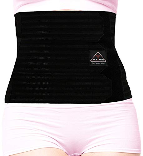 ITA-MED Women's Breathable Elastic Abdominal Support Binder/Wrap, 12 Inch Wide, Made in USA, Post-Partum, C-Section & Surgery Recovery, Abdominal Support W/Body-Shaping Effect, I AB-412(W) BL M - Thumbnail 2