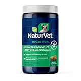 NaturVet Advanced Probiotics & Enzymes, PB6 Dog Soft Chews to Help Sensitive Stomachs and Digestive Issues, Hickory Smoked Bacon Flavored Pet Supplement for Dogs Over 6 Weeks, 240 Count Jar