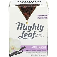 Mighty Leaf Whole Leaf Tea, Vanilla Bean, 15 Tea Bags Individual Pyramid-Style Tea Sachets of Caffeinated Black Tea with Vanilla and Natural Flavors, Delicious Hot or Iced