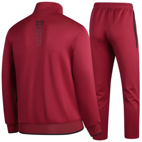 Image of Men's Casual Tracksuit Long Sleeve Sweatsuit Athletic Set Full Zip Running Jogging Sports Jacket and Pants