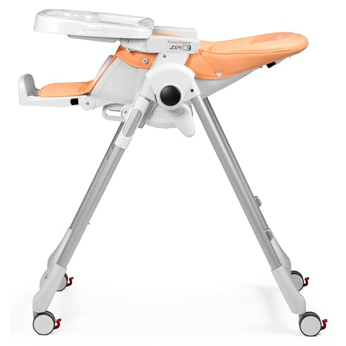 Image of Peg Perego Prima Pappa Zero 3 - High Chair - for Children Newborn to 3 Years of Age - Made in Italy - Peach (Light Orange)