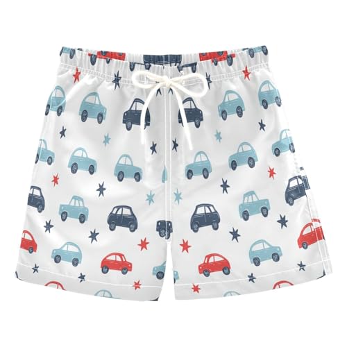 Jucciaco Boys Beach Board Shorts Cartoon Car Star Truck Quick Dry Swim Trunk Swimwear for Kids