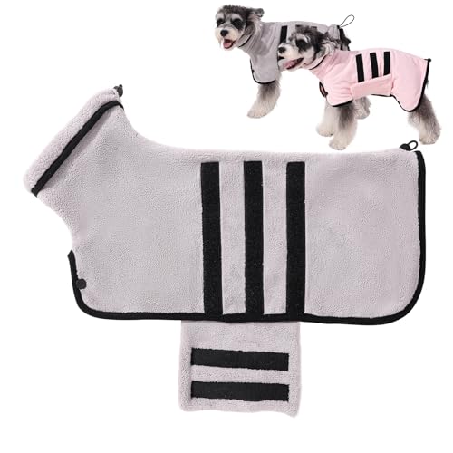 Savlot Mikrofaserhund Bademantel Hundetuch Wrap Super Sauging Hunde Trocknungsmantel Badrobe für Welpen, Mittlere und Große Hunde Schnelles Trocknen,Einstellbar für Haustierhunde & Katzen