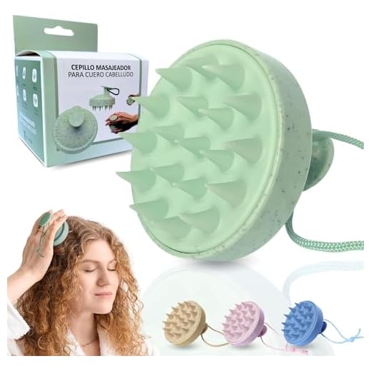 ETISEN, Cepillo Masajeador para Cuero Cabelludo, masajeador de cuero cabelludo, Pelo Mojado y Seco, Crecimiento Capilar,masajeador capilar, exfoliante del cuero cabelludo, masajeador de cabeza (Verde)