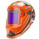 HITBOX Auto-Darkening Welding Helmet – 4/5-9/9-13 Adjustable Shade, 3.94"×3.66" True Color View for TIG/MIG/ARC & Grinding, Solar/Battery Powered