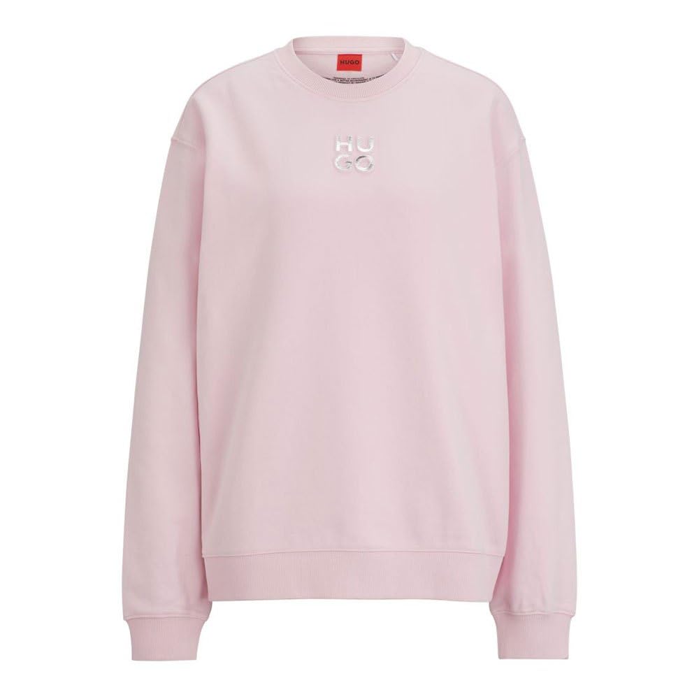 HUGO Women's classic crew sweatshirt, Light/Pastel Pink689, M