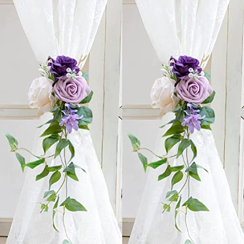 Cortinas de moda tiebacks florales para renovar la luz de tu salón con sobriedad 6