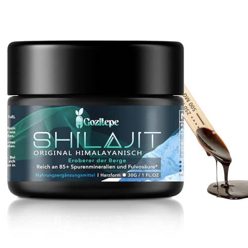 Shilajit Harz – 100% Reines Original-Himalaya-Shilajit, Gold-Grade Qualität, Hoher Fulvinsäure-Gehalt, Mit Mineralstoffen und Spurenelementen, Ohne Zusatzstoffe