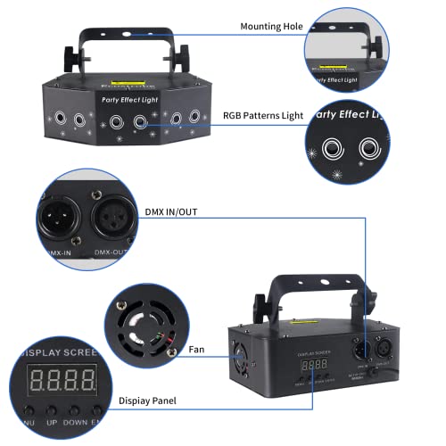 Ecostrobe Disco Party Lights,Dj Lights Rgb Sound Activated,Master-Slave Scan Light Projector By Dmx512 Ctrol,Indoor Dance Light,Pattern Stage Light - For Birthday Light Shows Clubs Bars #TOP1