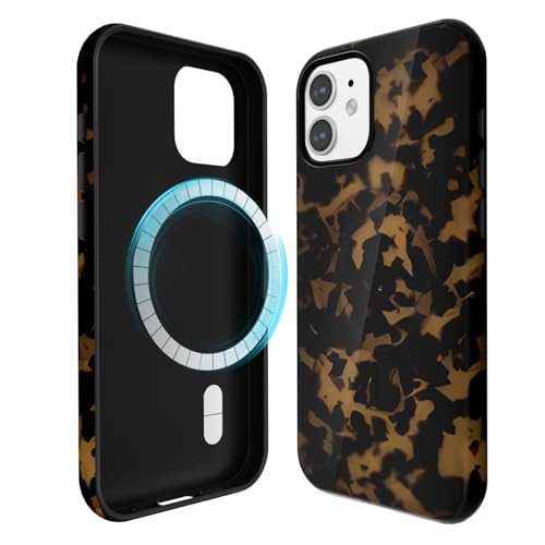 Coque iPhone 12 magnétique rigide et souple - Style léopard Y2K ultra fin
