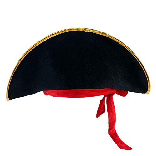 D-Fokes 2 Pieces Pirate Hat Skull Print Pirate Captain Costume Cap - Pirate Accessories Funny Party Hat For Caribbean Fancy Dress With Eye Patch #TOP2
