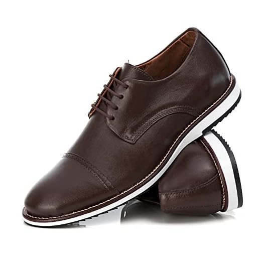 Sapato Oxford Casual Masculino Brogue Premium Couro Confort Andora Cor:Bege;Tamanho:40