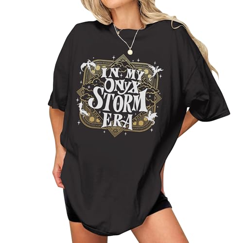 in My Storm Era Shirts - Basgiath Shirts - Onyx Dragon Rider Shirt - Fourth Fantasy Bookish Shirt Wing for Book Lovers Womens (Black-L)