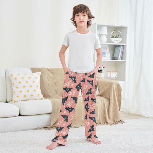 Boys' Pants Halloween Cartoon Bat Star Long Bottoms Jogger Pants Elastic Waist Trousers with Pockets S-XL3