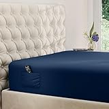 DREAMCARE King Fitted Sheet Only - Extra Deep Pocket Fitted Sheet - Fits up to 15 inch Mattress - Deep Pocket King Sheets - Hotel Luxury - Shrinkage & Fade Resistant - 1 Fitted Sheet Only (Navy Blue)