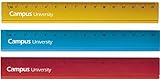 Regla 15cm Campus University de Aluminio Graduada y Biselada 3 Colores