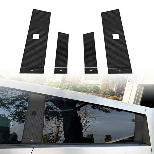 B&C Pillar Protector for Tesla Cybertruck 2024 2025 Front Rear Door Buttons Carbon Fiber Stickers Window Vinyl Wrap Protection Film Cybertruck Accessories