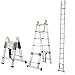 Produktbild 5 M Teleskopleiter Leiter Aluleiter 2 in 1 Multifunktionsleiter Klappleiter 150 kg Belastbarkeit (2,5+2,5m 16 Sprossen)
