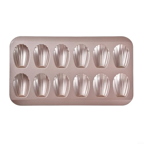 Dolvitrny Molde de acero inoxidable con 12 cavidades para mini pasteles, galletas y magdalenas, antiadherente, apto para horno, forro para cupcakes, acabado dorado (dorado)