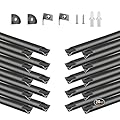 BTF-LIGHTING 20-Pack 1.64ft / 0.5m V-Shaped Black LED Aluminum Channel System with Black Cover Lens,Aluminum Extrusion Track Housing Profile Diffuser for 8/10mm SMD/FCOB LED Strip Lights(No LED)