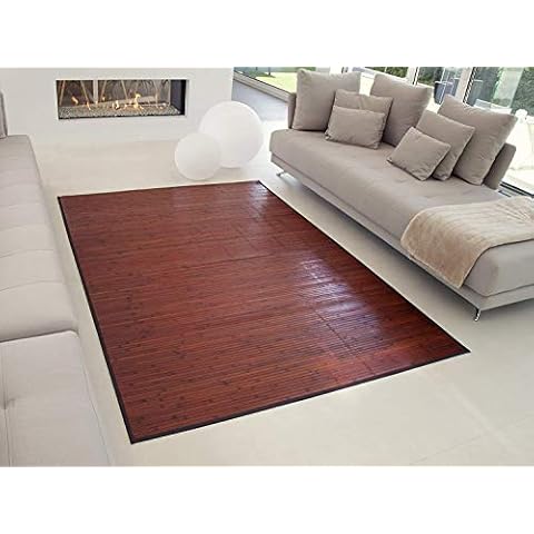 TEJIDOS EL MUNDO Alfombra Pasillo BAMBÚ Antideslizante 67x240 cm Nogal Cover