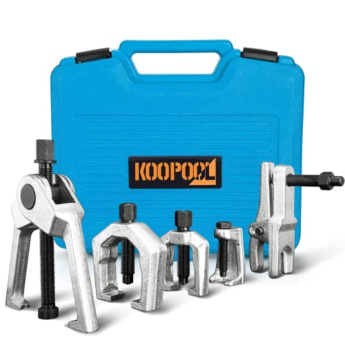 Koopool Ball Joint Separator, Pitman Arm Puller, Tie Rod End Tool,5-In-1 Front End Service Set For Easy Removal Of Most Popular Types Of Pitman Arms, Tie Rods And Ball Joints(Blue) #TOP5