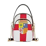 Bolso de hombro con diseño de bandera de la provincia de Almería, bolso de mano, correa de cadena, cartera para teléfono, bolso de mano con estampado floral, bolsa de bolos de diseño, 15 x 21 x 7,9 cm