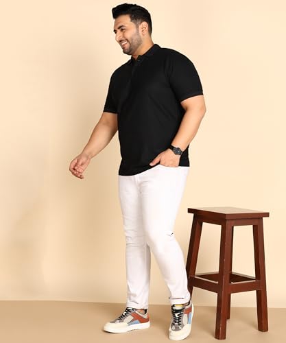 Image of INKKR Plus Size Solid Men's Polo Neck T-Shirt