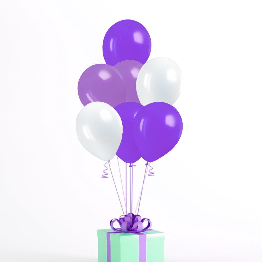 GrassVillage Purple/Light Purple Balloons 12 Inches Two Colours High Grade Party Latex (100 Pack)