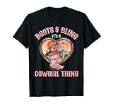 Photo Gallery funny cowgirl boots & bling women cute girl country life maglietta Photo Gallery funny cowgirl boots & bling women cute girl country life maglietta