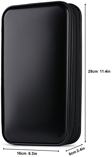 CD Case,Coofit 80 Capacity DVD Storage DVD Case VCD Wallets Storage Organizer Flexible Plastic Protective DVD Storage Black - Thumbnail 3