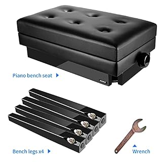 Neewer NW-007 Banc de piano réglable en cuir PU avec coussin imperméable, grand compartiment de rangement intérieur et… - Les Beatles, Paul McCartney, John Lennon, RIngo Starr, George Harrison Neewer NW-007 Banc de piano réglable en cuir PU avec coussin imperméable, grand compartiment de rangement intérieur et… – Image 3