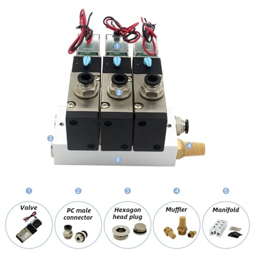 Électrovanne 3V310-10-NO pour centraliser 2 circuits d'air comprimé 12V 220V