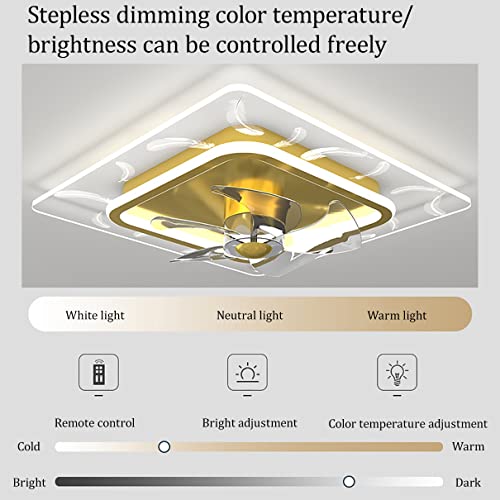 Ventilateur de plafond carré LED 72W avec télécommande et éclairage salon - 5