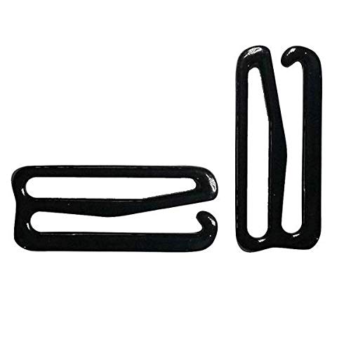 FABLOFT® 100x Metal Black Lingerie Hardware Sewing Clip Hook Eye 20mm for Bra Strap-image-36