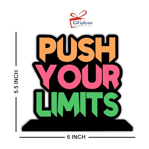 Tabletop Push Your Limits Inspirational Quote Decorative Motivational Desktop Showpiece for Positive Workspace Vibes Wooden 6 Inches (TP_08) 5 41W ieTJKbL