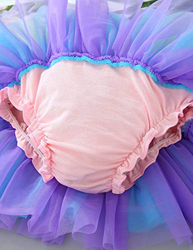 Image of Baby Girls Tutu Bloomers Diaper Cover Cotton Tulle Bloomers and Headband Set