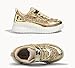 LUCKY STEP Children/Kids/Boys/Girl Glitter Comfort Casual School Low Top Sneaker Strap Athletic Tennis Running Shoes (Gold Glitter,Little Kids 12)