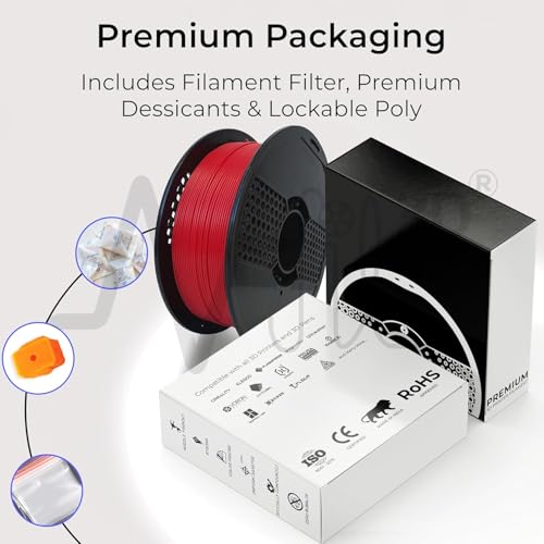 Image of NFIL3D Premium High Strength PLA+ Strawberry Red 3D Printer Filament | Dimensional Accuracy + /- 0.015mm |1.75mm | Easy to Print, No Clogging,Smooth Finish,Tangle-Free |Compatible with All 3D Printers